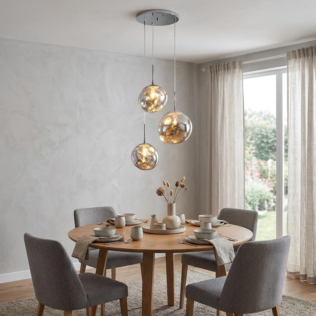 Lampada a sospensione tripla in cristallo "KADNIS" - 3 x E27