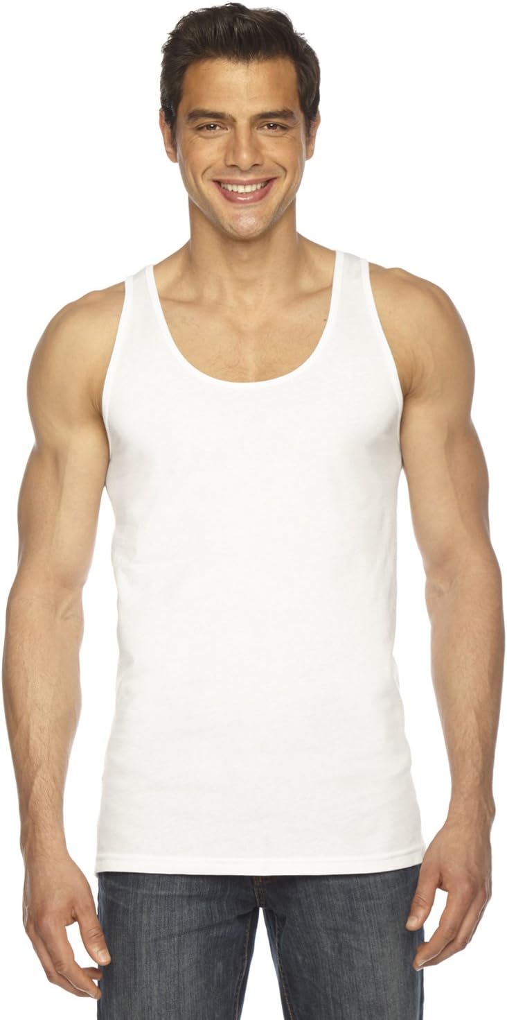 American Apparel Men 50/50 Tank Size M White