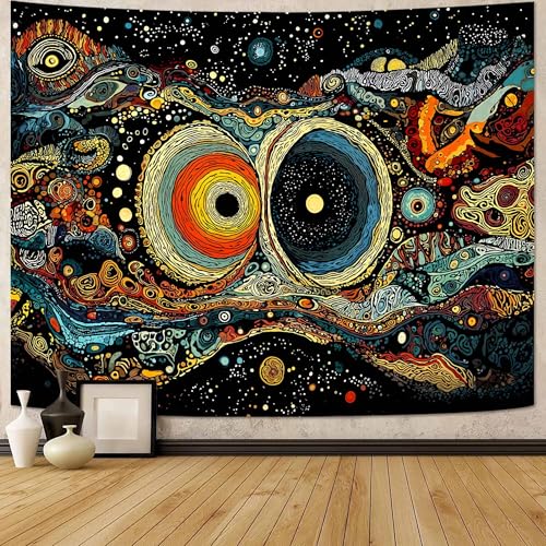 Wegklazax Abstract Cosmic Flow Tapestry, Vibrant Surreal Art for Room Decor, Modern Artistic Home Decor 60" L x 44" W