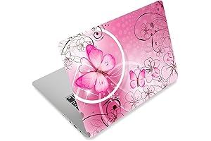 Pink Butterfly Laptop Skin Decal For Netbooks and Laptops 11.6 - 15.6 Inches