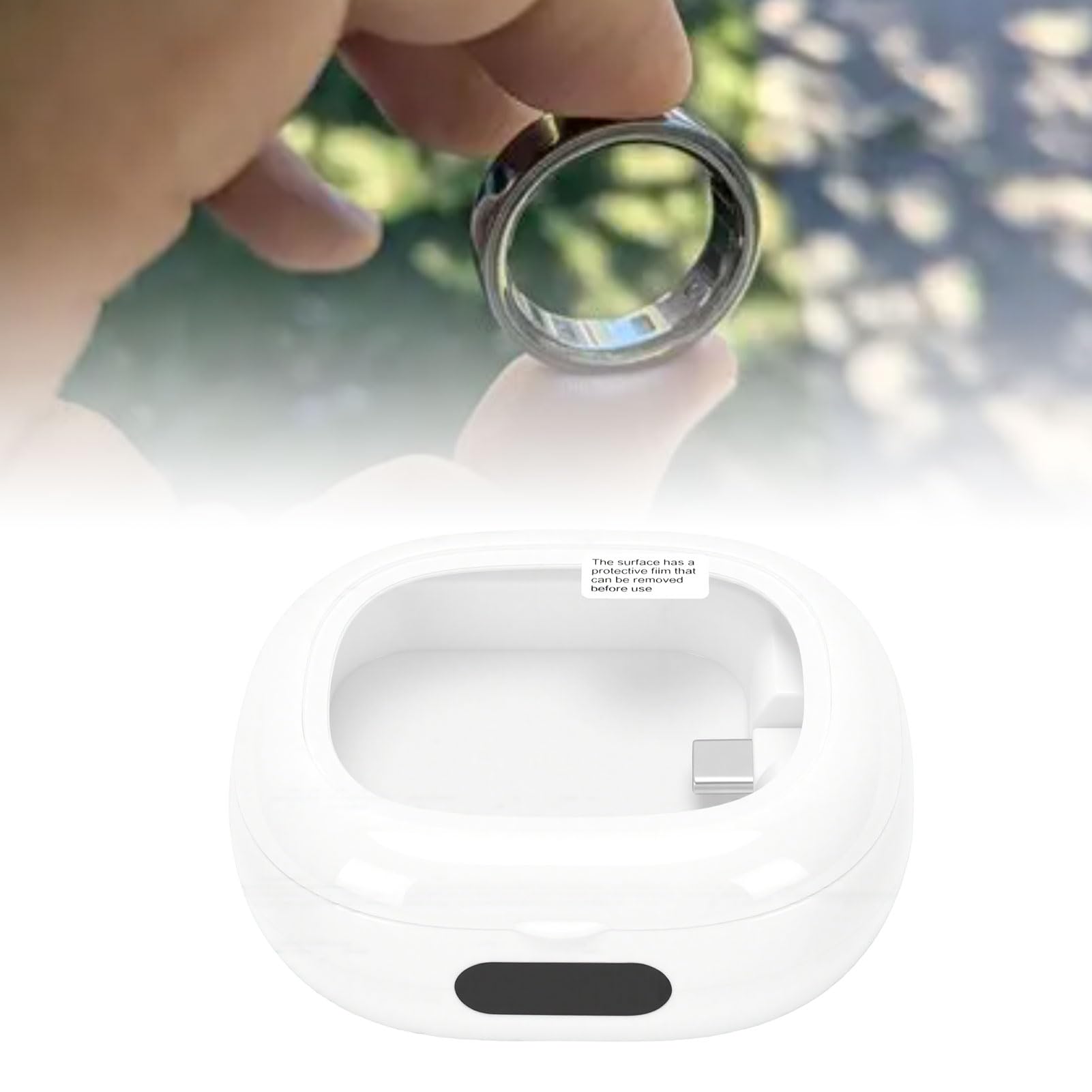 Wakects Custodia di Ricarica Adatta per Ring 3, Custodia Caricabatterie Smart Ring in ABS con Batteria da 2000 MAh, Finestra LED, Protezione Multipla, Stazione di Ricarica da Viaggio per Utenti Gen
