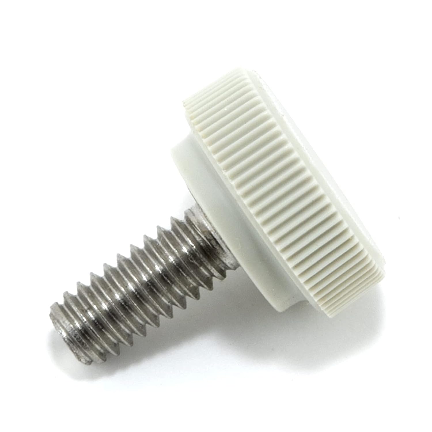 #8-32 x 3/8" Thumb Screw Stainless Steel - Gray Knurled Round Plastic Knob - Standard/Coarse Thread Thumbscrew - Length: 0.375" - Proudly Built in USA - Package of (25)