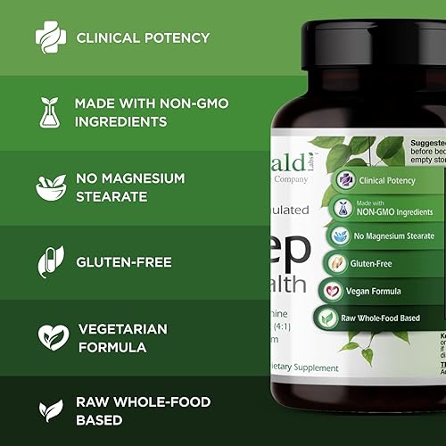 Miniatura 4 de Emerald Labs Sleep Health - Suplemento de apoyo para el sueño con suntheanina L-teanina, melatonina, bálsamo de limón europeo y pasiflora - Sin