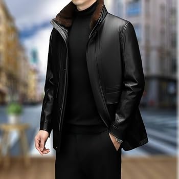 Amazon | シープスキン レザージャケット メンズ ラム革コート