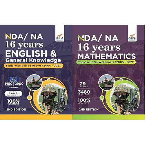 NDA/ NA 16 years English &amp; General Knowledge Topic-wise Solved Papers (2006 - 2021) 2nd Edition &amp; NDA/ NA 16 years Mathematics Topic-wise Solved Papers (2006 - 2021) 2nd Edition(Set of 2books)