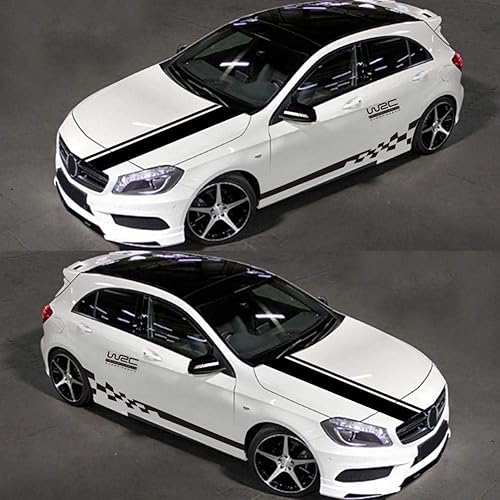 Miniatura 9 de 5 calcomanías de vinilo de rayas de auto para capó de coche, calcomanías gráficas de rayas laterales para espejo retrovisor, calcomanías de coche