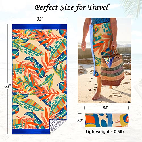 Dolxico Microfiber Beach Towel 32 X 63 Large Sand Free Quick Dry Towel Super Lightweight Travel Towel Personalized Pool Swim Shower Camping Beach Towels Kids Adults Women Beach Accessories Beach Gifts #TOP3