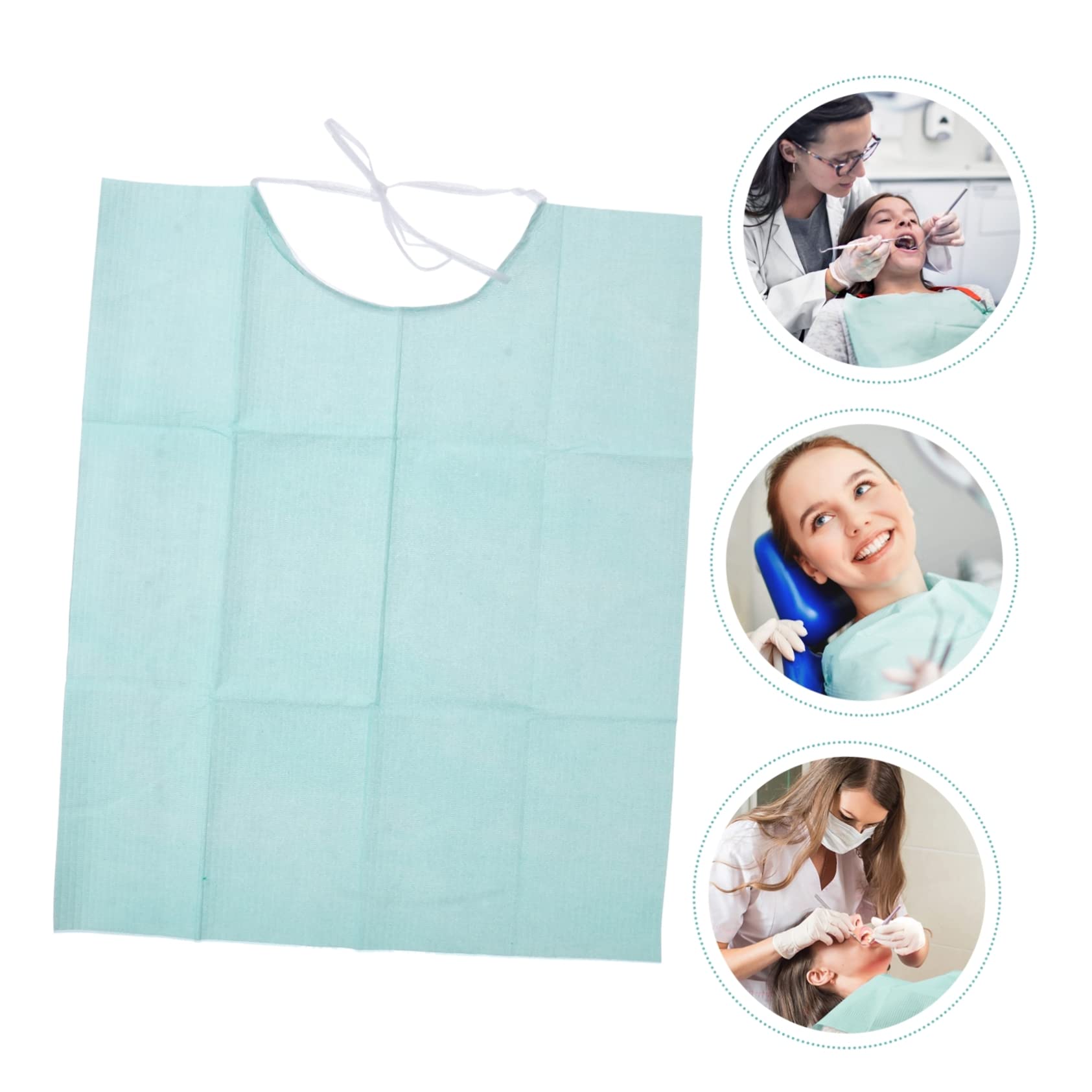 Bavoir Dentaire Jetable Protection L’imbibition et Absorption de Salive, Écharpe Buccale en Papier et Plastique pour Usage Dentaire, Lot de 30 Pièces