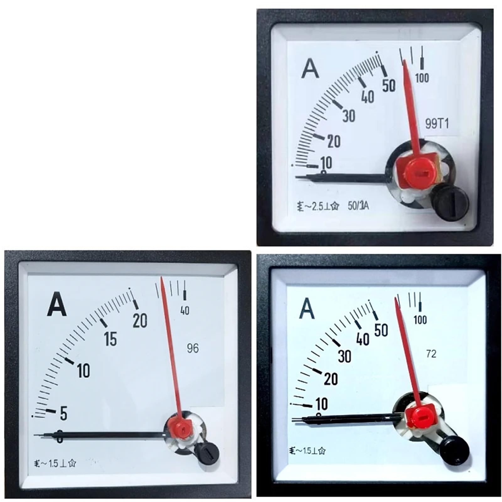 Ampèremètre à pointeur AC évite la surcharge électrique format 48x48