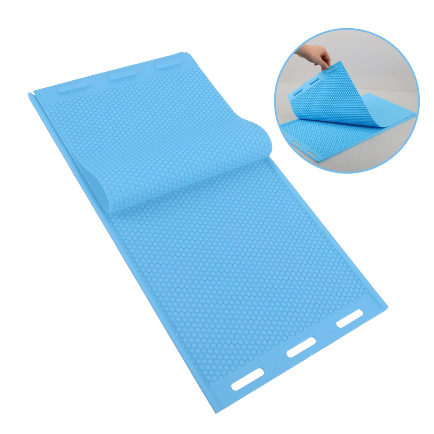TEHAUX Stampo in Silicone Blu per Fogli di Cera d Api, Multifunzione, Facile da Trasportare, per Apicoltura e Fai da Te
