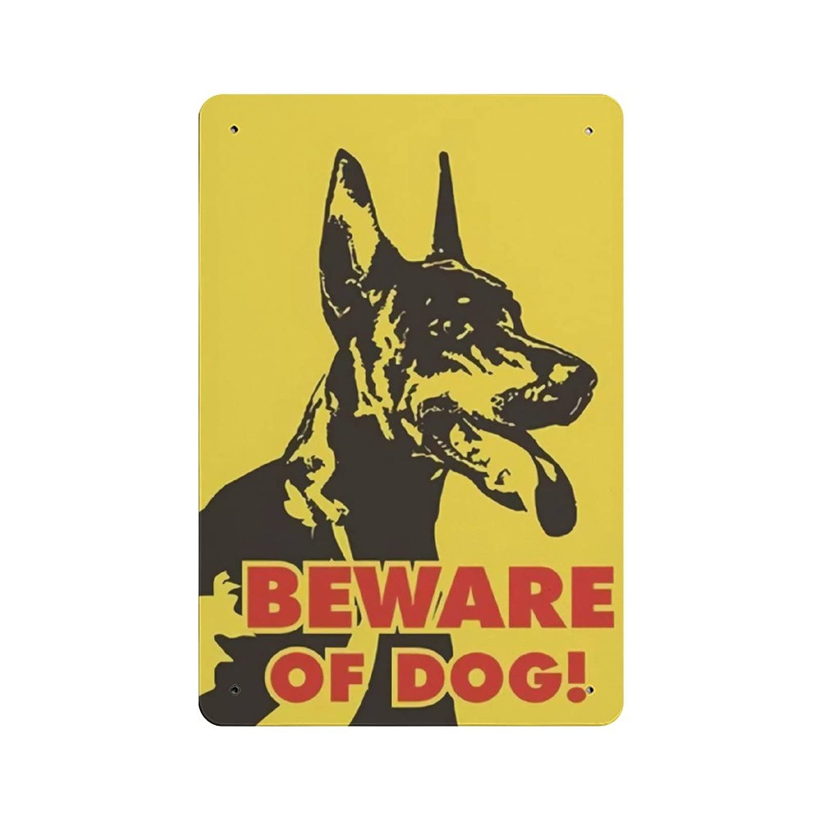 Metal Tin Sign Beware of Dog Vintage Tin Poster Metal Sign Wall Decoration Country Kitchen Home Garage Decor 12"x8"