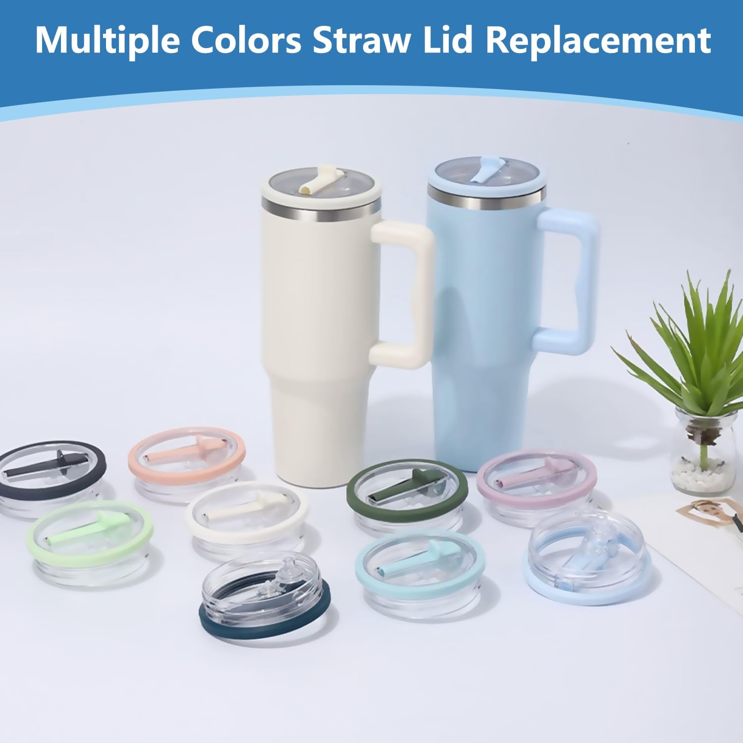 2 Pack Leakproof Lid Replacement for Stanley Quencher, Leak Proof Lid for Stanley H2.0 Flow State Tumbler,Flip Straw Lid 30 oz for Stanley Cup Accessories - Image 7
