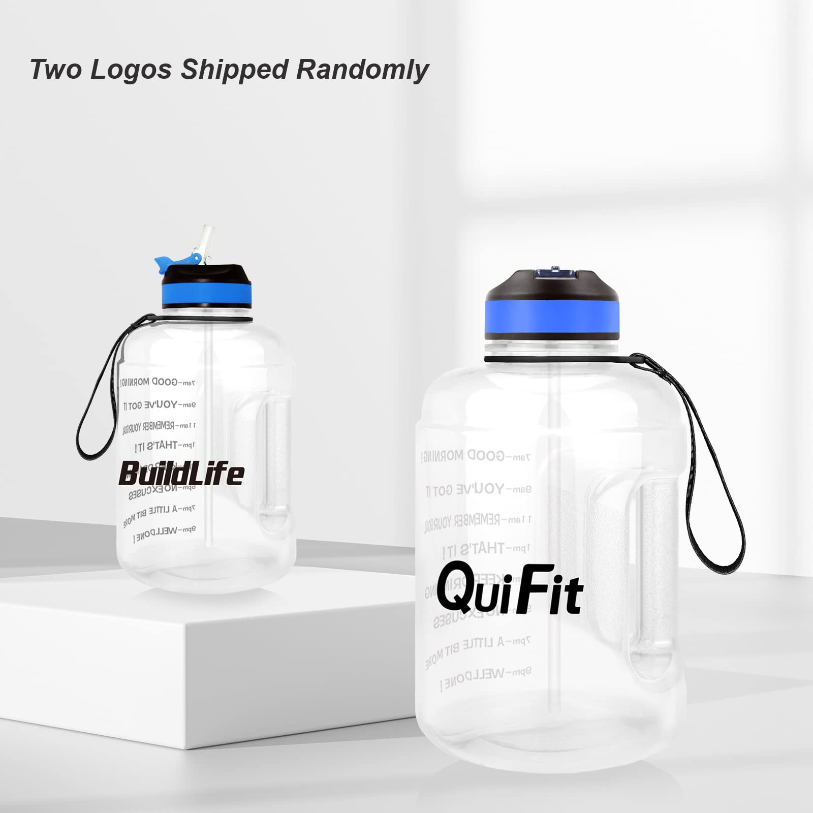 Motivierende Wasserflasche 2,2 L Mit Zeitmarkierung – Sportflasche Aus Glas Mit Silikonhülle, Griffdeckel & Strohhalm