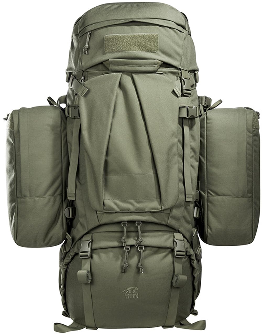 Tasmanian Tiger TT Mil OPS Pack 80+24, plecak wojskowy, kompatybilny z Molle męski plecak trekkingowy ze zdejmowanymi kieszeniami bocznymi o pojemności 104 litrów, do użytku na zewnątrz, do użytku na
