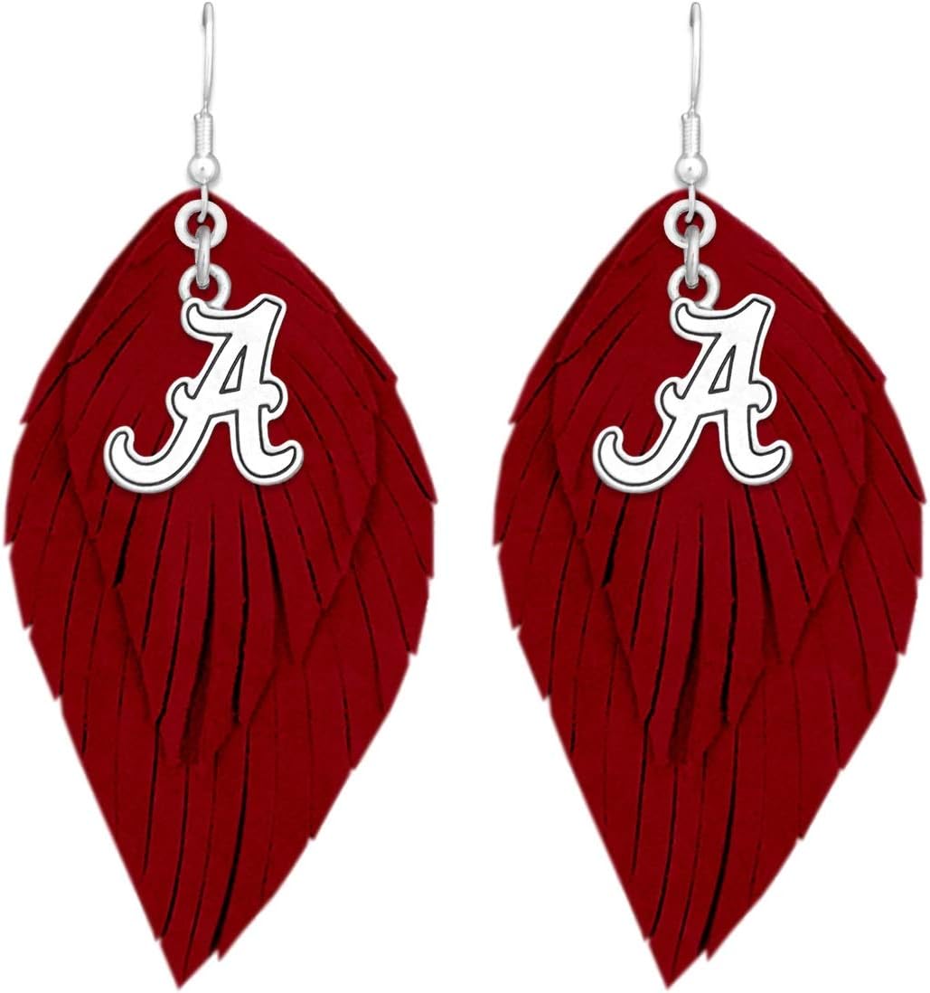 Alabama Boho Earrings with Crimson Suede