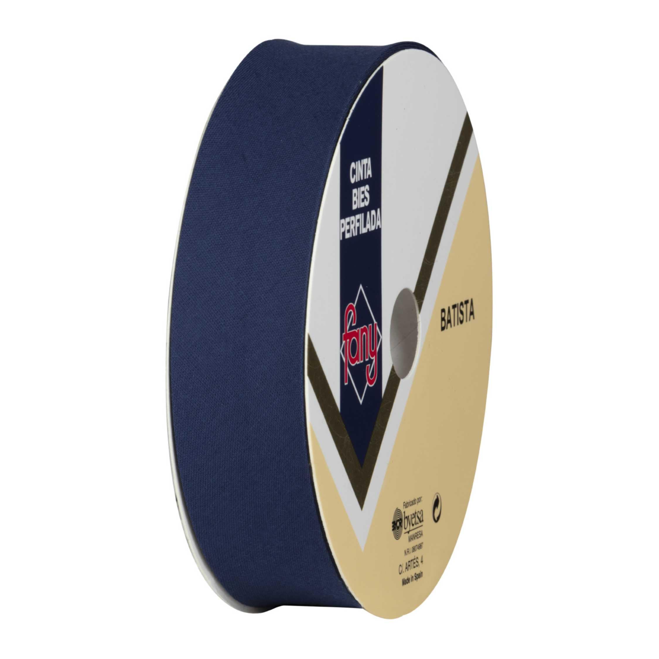 Discover Lifestyle & Fashion Fabrics Bias Binding Tape Polycotton Poly Cotton Sewing Piping Bunting Decorative Trim Edging Hemming Huge Colour Range | 25mm Wide (25 Metre Roll, Navy Blue) — image 1