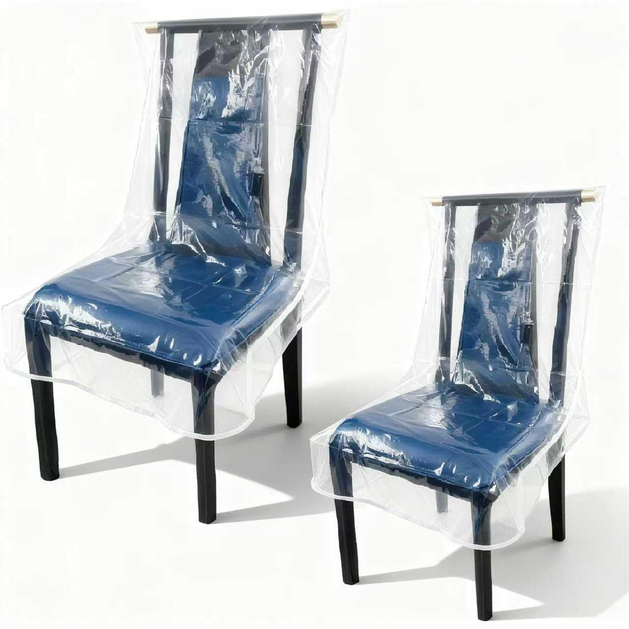 Photo 1 of 2 Pack Plastic Chair Covers, Clear Dining Room Chairs Cover, Transparent Waterproof and Kitty Scratch Resistant Chair Seat Covers, Protector from Pet Claws, Dust, Spill, Pet Hair and Easy Clean