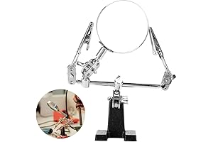 3rd Hand Magnifier Station 5X Desk Helping Hands with Alligator Clips