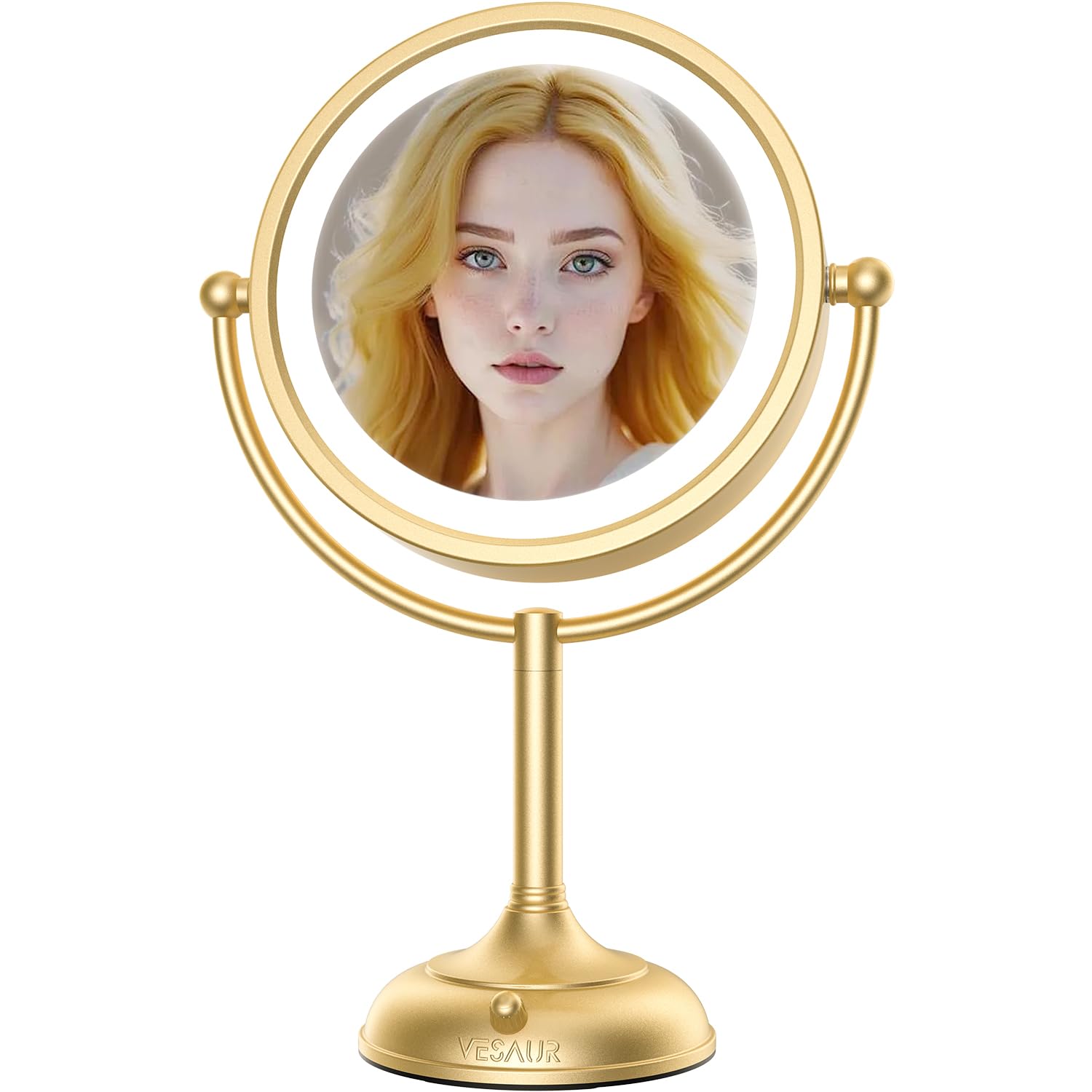 VESAUR 8.5'' Gold Lighted Makeup Mirror