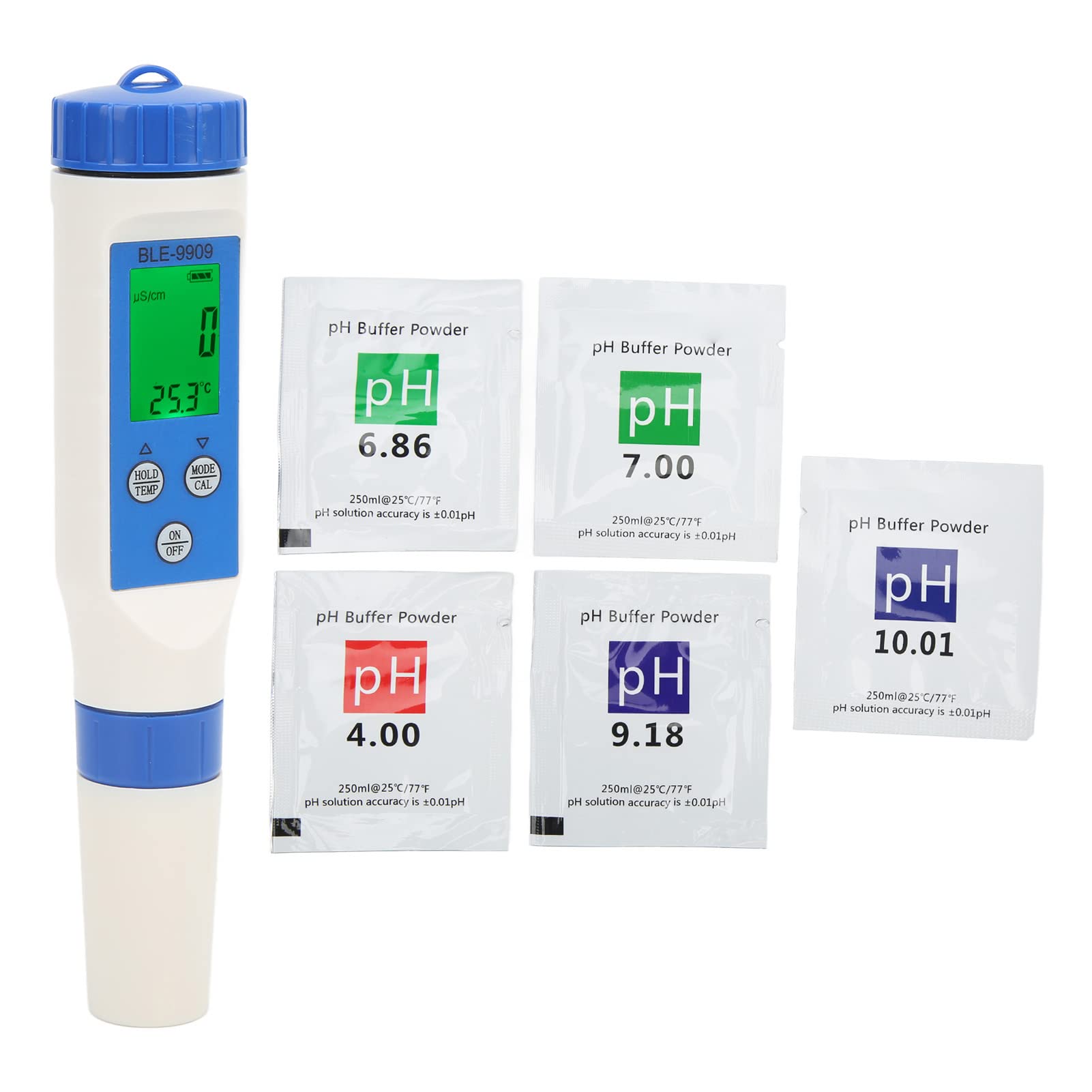 Probador de Calidad del Agua, Ph TDS EC Salinity Temperatura 5 en 1 Metro, con Electrodo de Vidrio de Alta Sensibilidad, para Acuarios de Laboratorios Piscinas