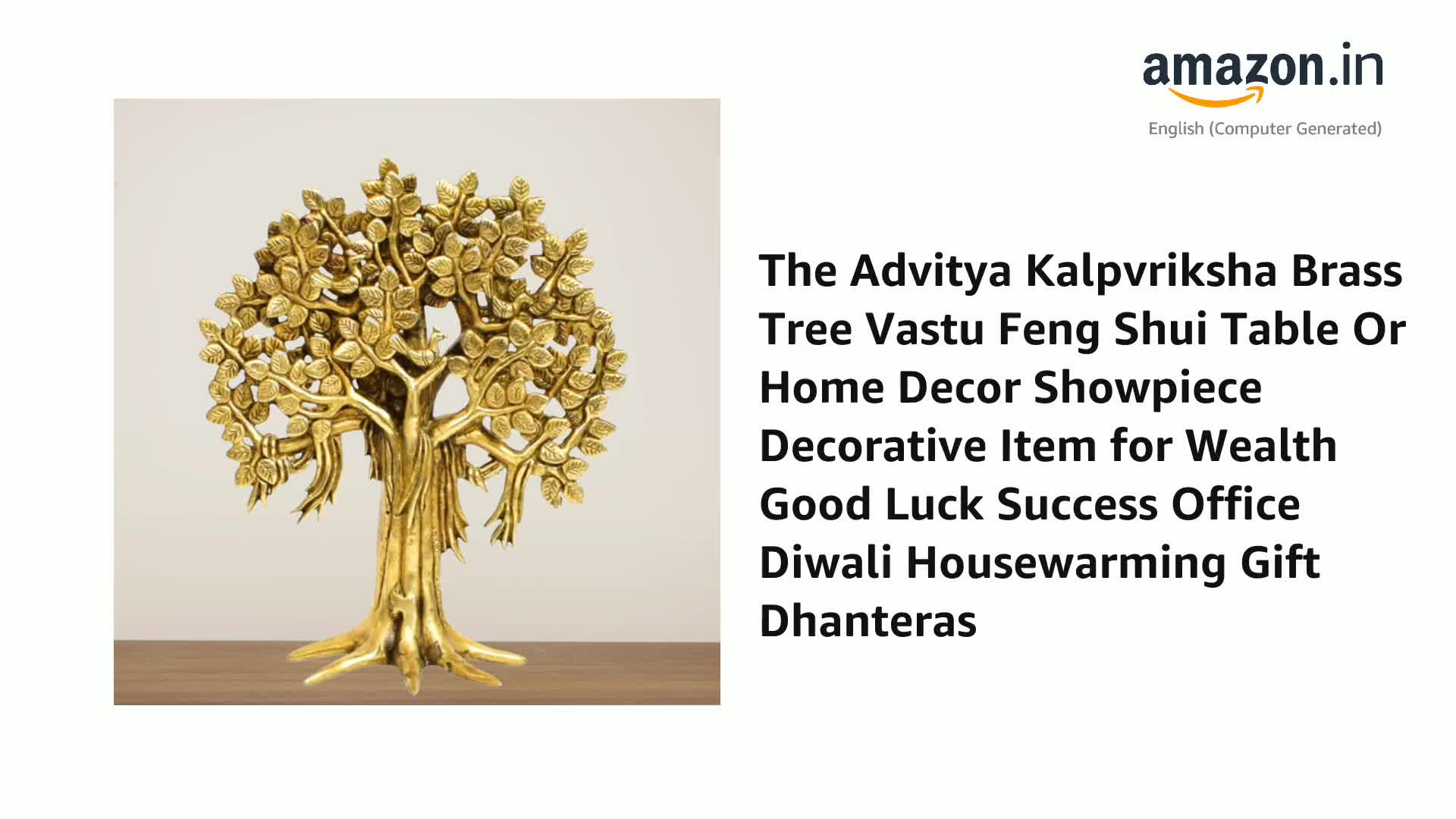 ARTVARKO Kalpavriksha - Decorazione decorativa tradizionale da appendere alla parete, in ottone massiccio, motivo: albero della vita, decorazione per casa e ufficio, 48 x 55,9 cm, oro e marrone