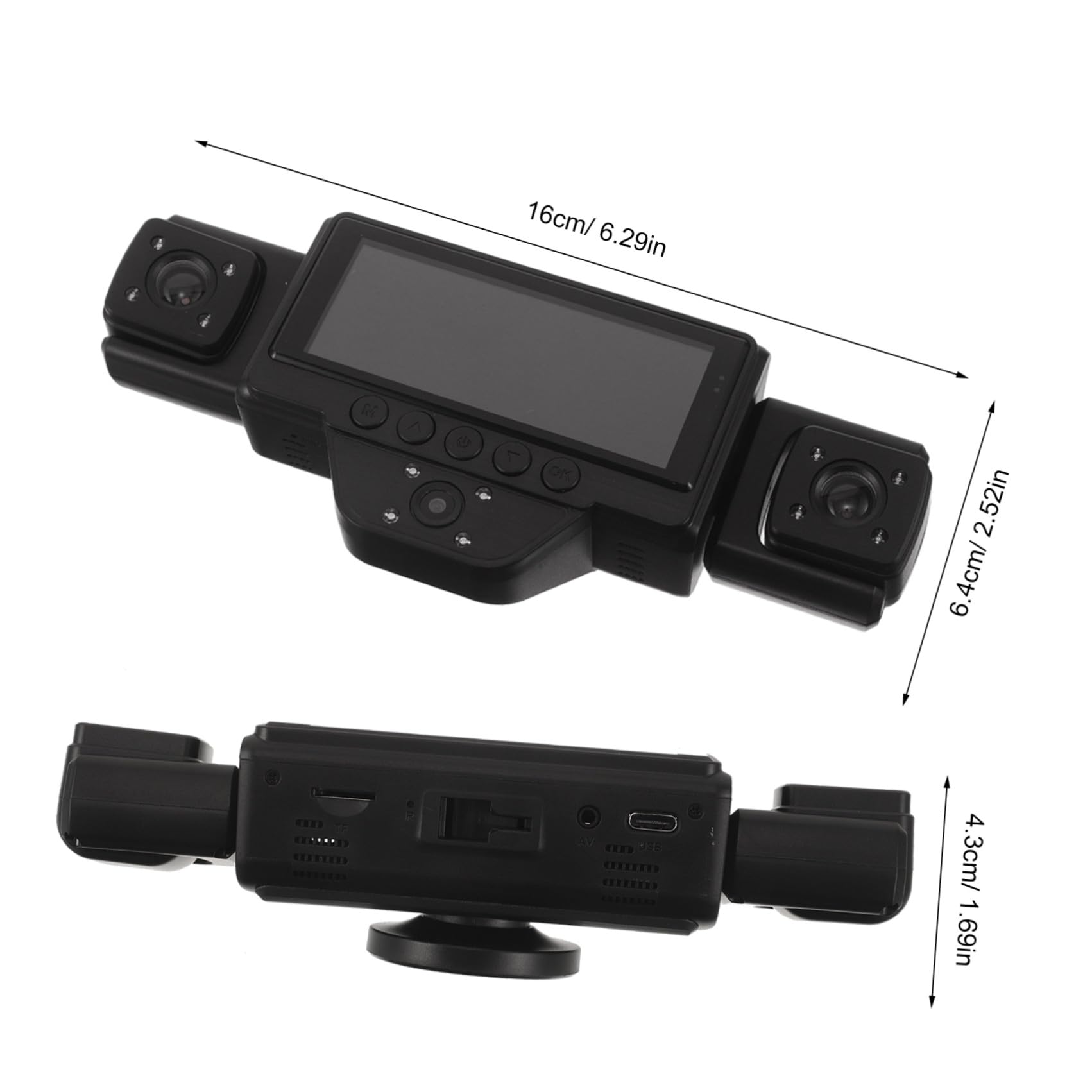 Cámara para Coche con Grabación Automática en Bucle y Conectividad WiFi, Visión Nocturna Infrarroja, Carcasa Abs y Cobertura de Cinco Canales para Viajes por Carretera