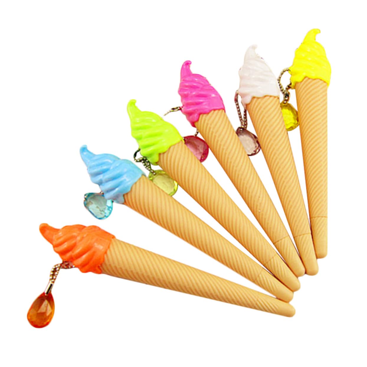 TEHAUX 48 Pièces Stylos à Gel Forme de Glace Lot de Stylos Créatifs pour Garçon Fille et Adolescents et Confortable Fournitures Scolaires Amusantes Couleurs de Coque