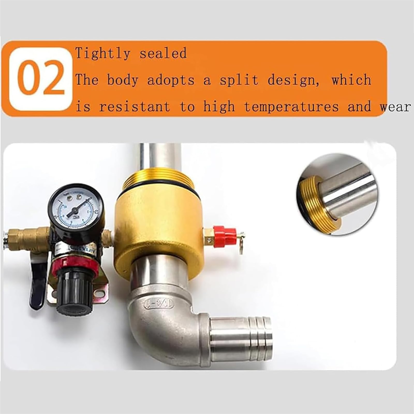 Pompa do przenoszenia oleju pneumatycznego – pneumatyczna pompa chemiczna z manometrem i zaworem bezpieczeństwa do wydajnego transportu oleju napędowego i oleju hydraulicznego, natężenie przepływu 130