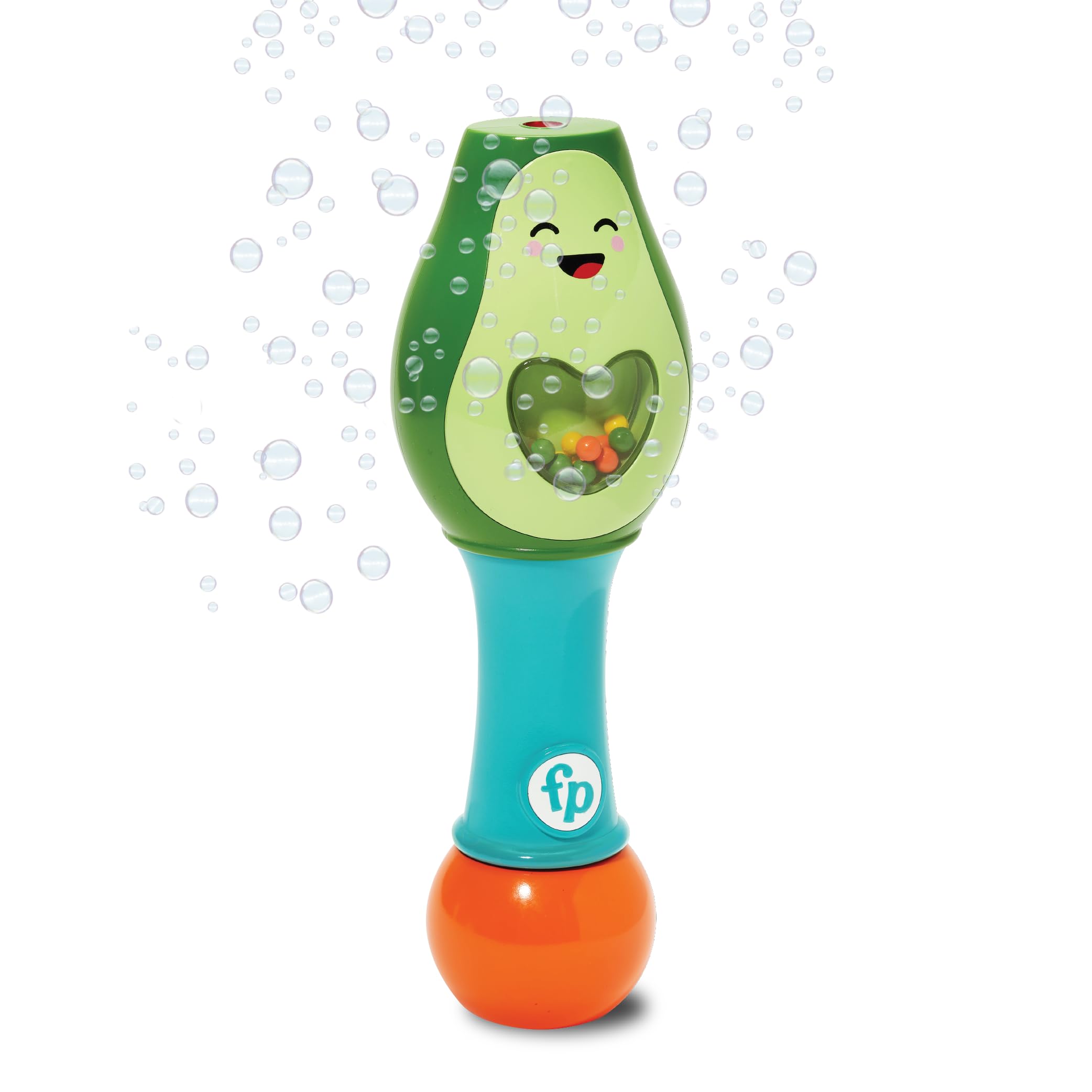 Little Kids Fisher-Price Toddler Toy Shake and Go Bubble Maraca 2-in-1 No Spill Bubble Wand and Musical Toy Maraca | Ages 18+ Months | Includes 4oz of Non-Toxic Bubble Solution