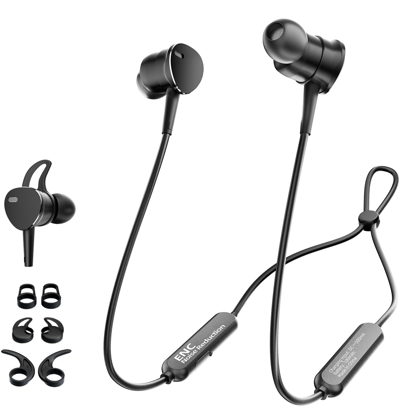 Auriculares con banda para el cuello, graves profundos con micrófono de cancelación de ruido, auriculares inalámbricos, banda magnética para el cuello, auriculares Bluetooth, aislamiento de ruido