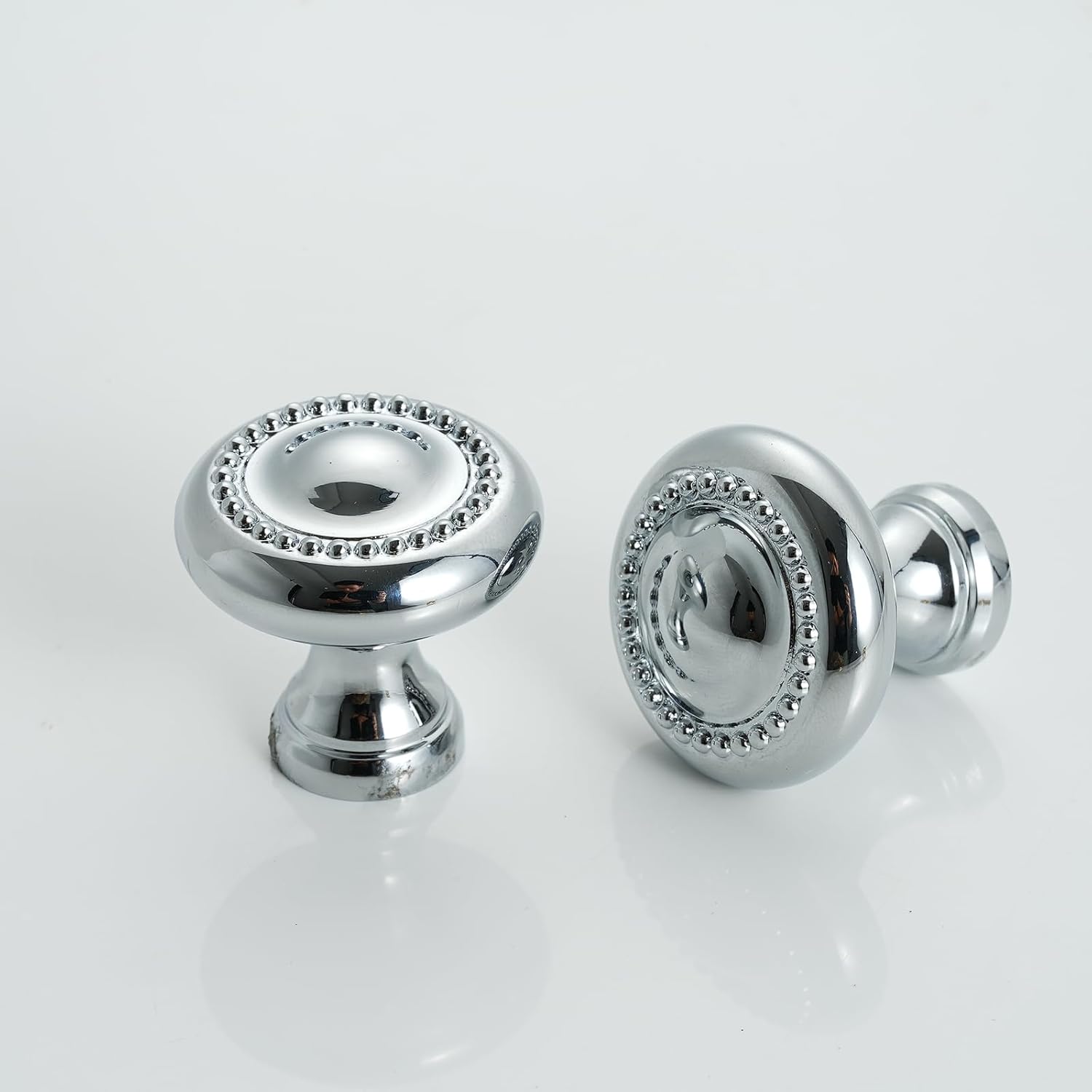 5 Pack Solid Brass Cabinet Knob 1-3/16" (30mm) Diameter Chrome Drawer Knob Cabinet Hardware Handle Kitchen Cabinet Knob Brass Bathroom Fixture Knob