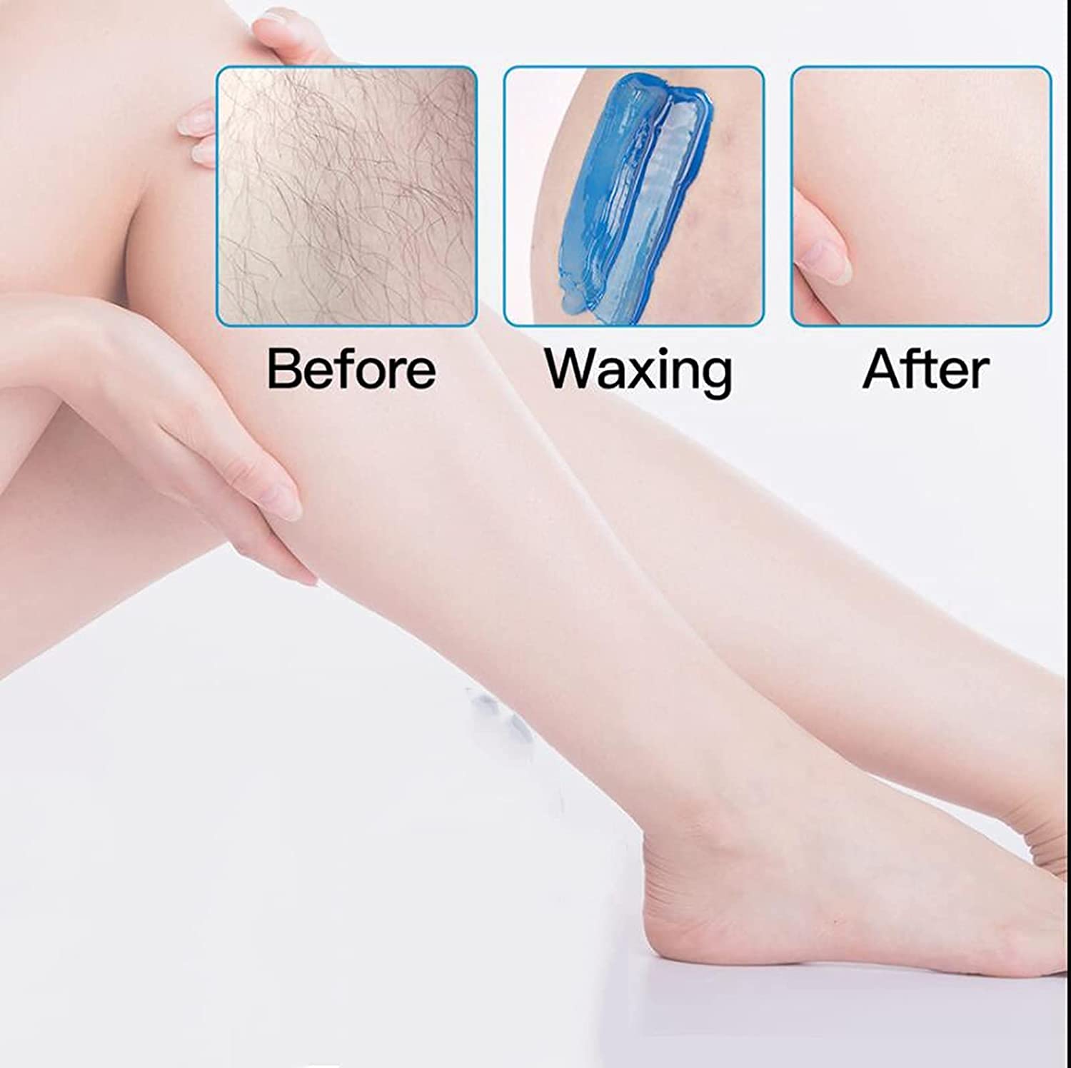 Scaldacera per donne e uomini, da 500 ml, per la rimozione dei capelli scalda la cera, kit di cera dura per la depilazione del corpo, per viso, sopracciglia, bikini, adatto per ascelle, zona bikini