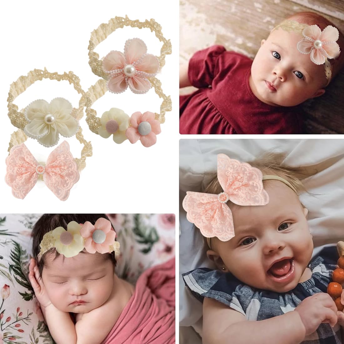 Bandeaux Bébé Fille Bandeau Cheveux Arc Turban Élastique Fleur Accessoires Enfant