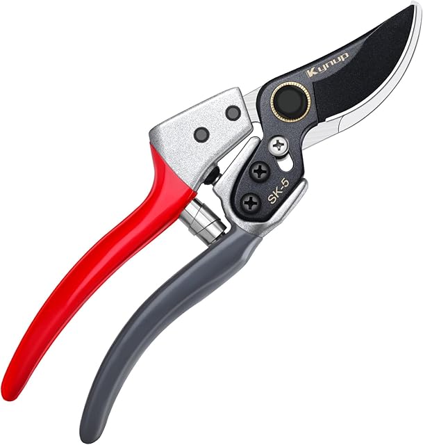 Kynup Kynup Profi Gartenschere, Präzisions Astschere & Rosenschere mit Rostfreier SK5-Stahlklinge, Bypass Pflanzenschere, Ergonomisch für Gartenarbeit, Baumscheren & Pflanzenschnitte — Heckenscheren