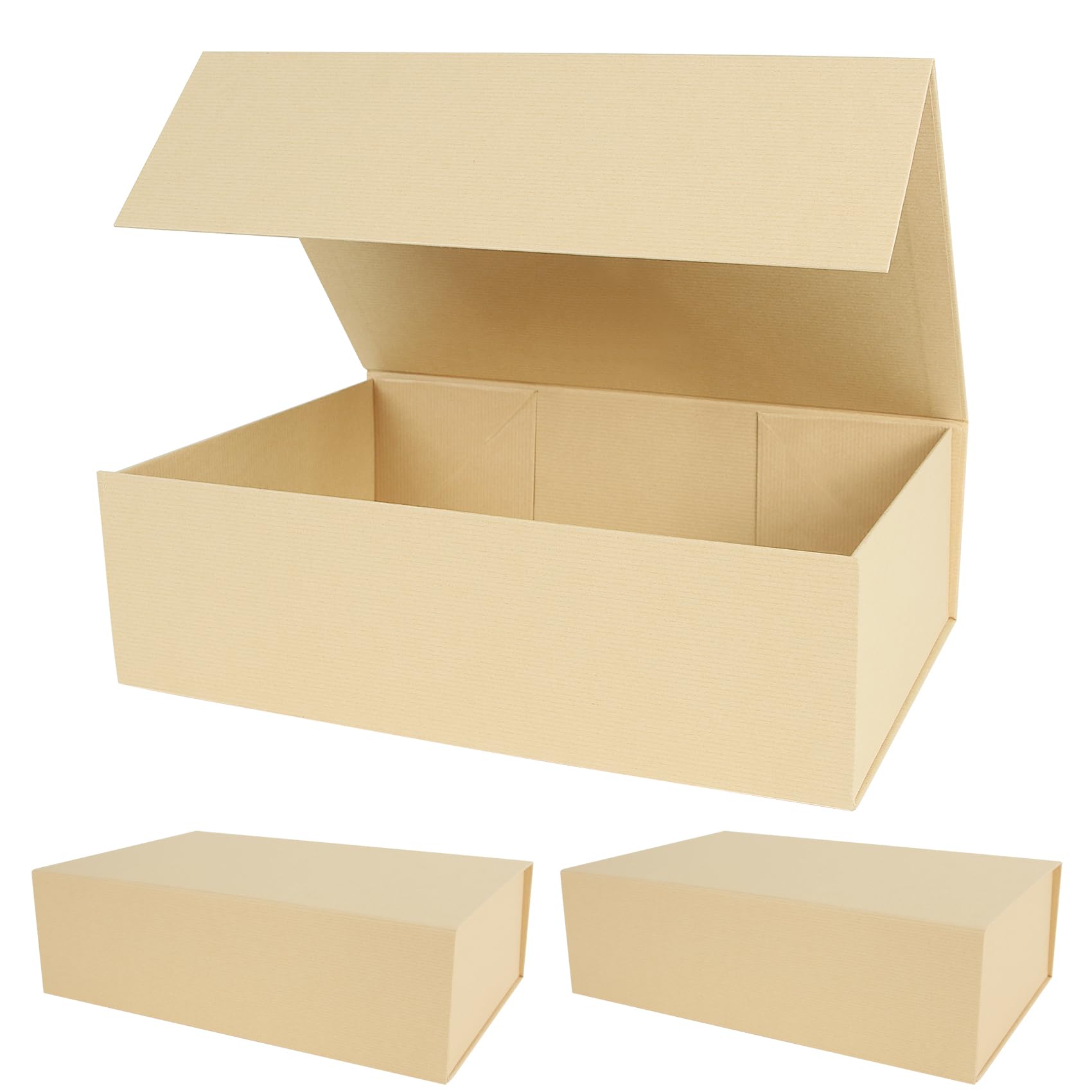 Aimyoo Striped Brown Collapsible Gift Box