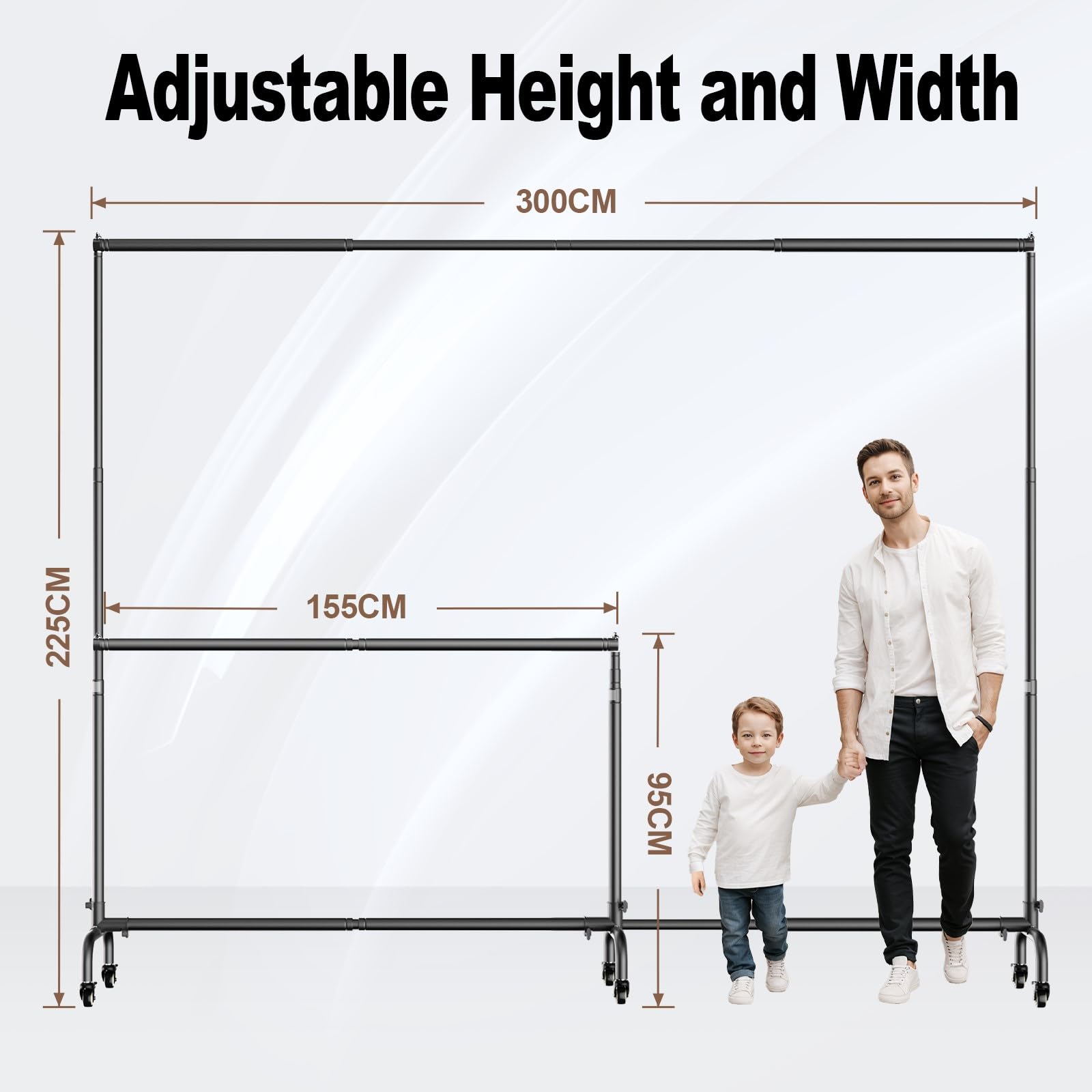 EMART 3x2,3m Supporto Fondale Fotografico con Carrucole Regolabile per Studio Fotografia, Arco di Palloncini, Compleanno, Decorazione di Feste