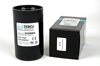 TEMCo 630-750 uF MFD CD60 Start Capacitor 220-250V AC Round | 50/60 Hz Motor Start Capacitor for HVAC, Compressor, Pump
