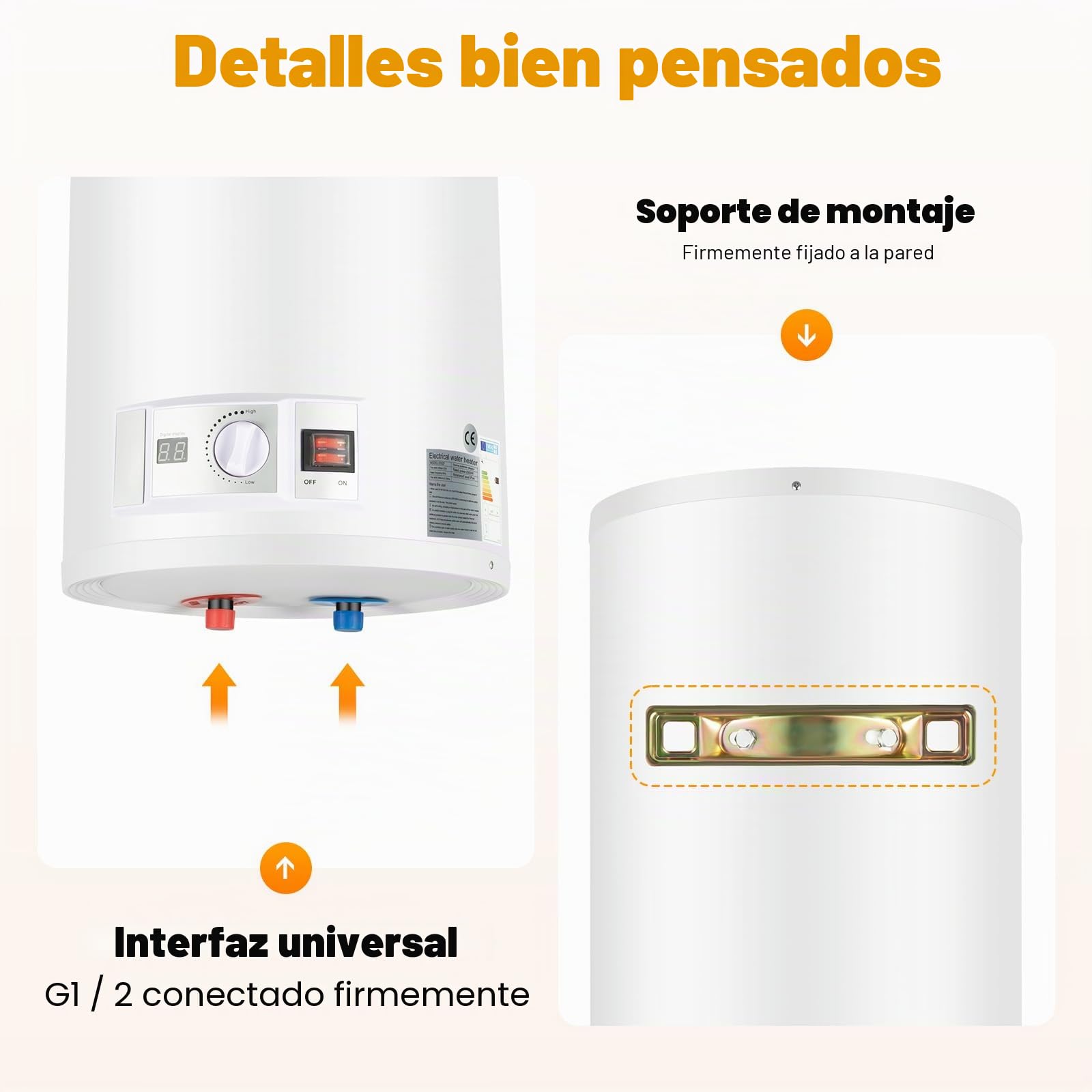 Calentador de agua eléctrico instantáneo con kit de ducha, calentador de agua instantáneo eléctrico para ducha, baño (80 l)