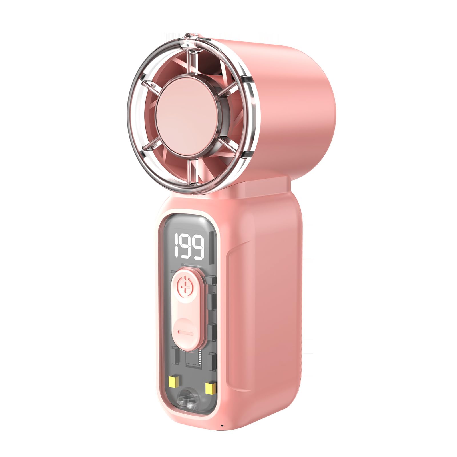 NMFLAB Portable Handheld Fan Rechargeable High Speed Handheld with LED Light for Outdoor, Offices, Makeup Enduring High Speed Small