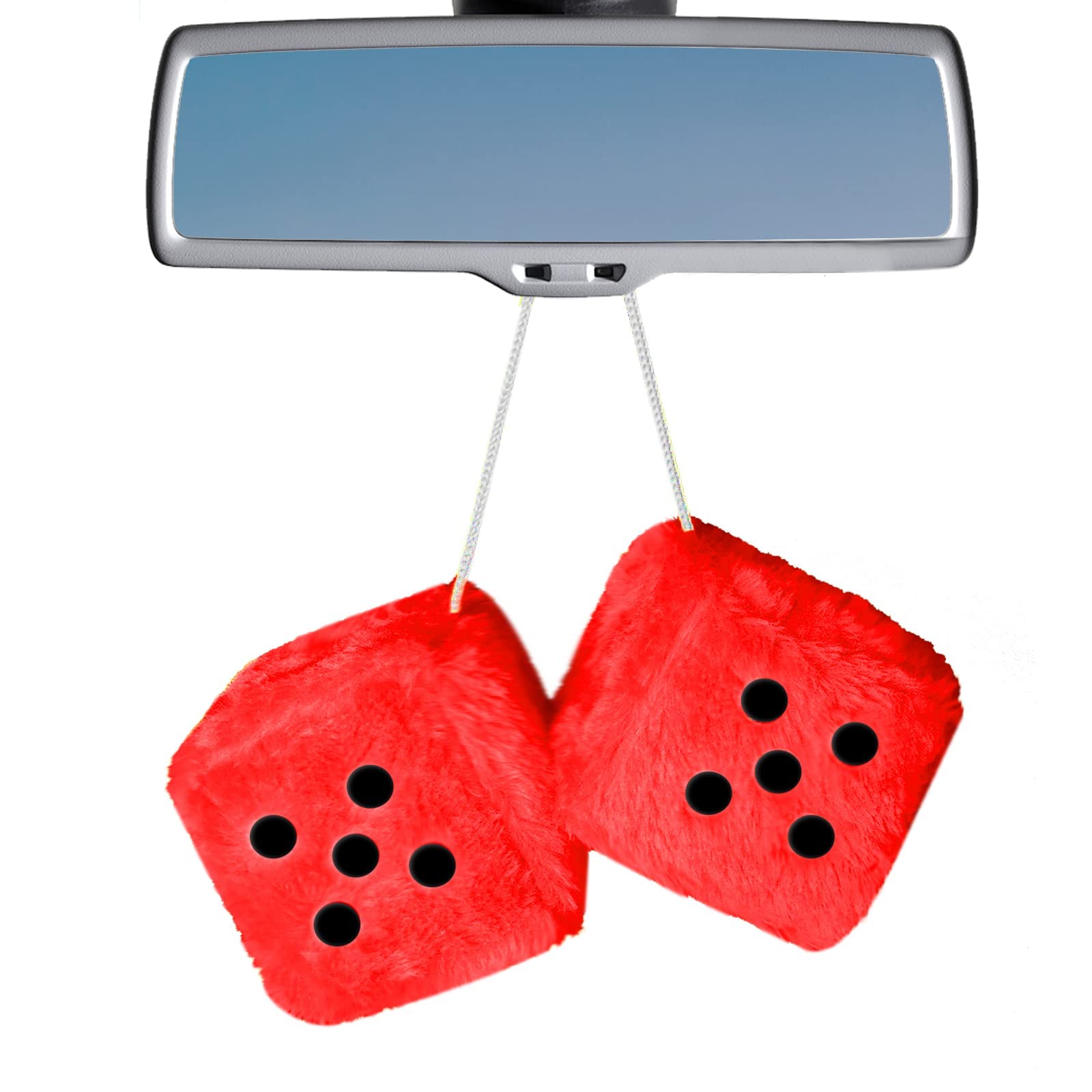 zmoso Cute car Mirror Hanging Accessories,Plush Dice Car Rearview Mirror Ornament,car Hanging Accessories for Women,car Accessories Decor