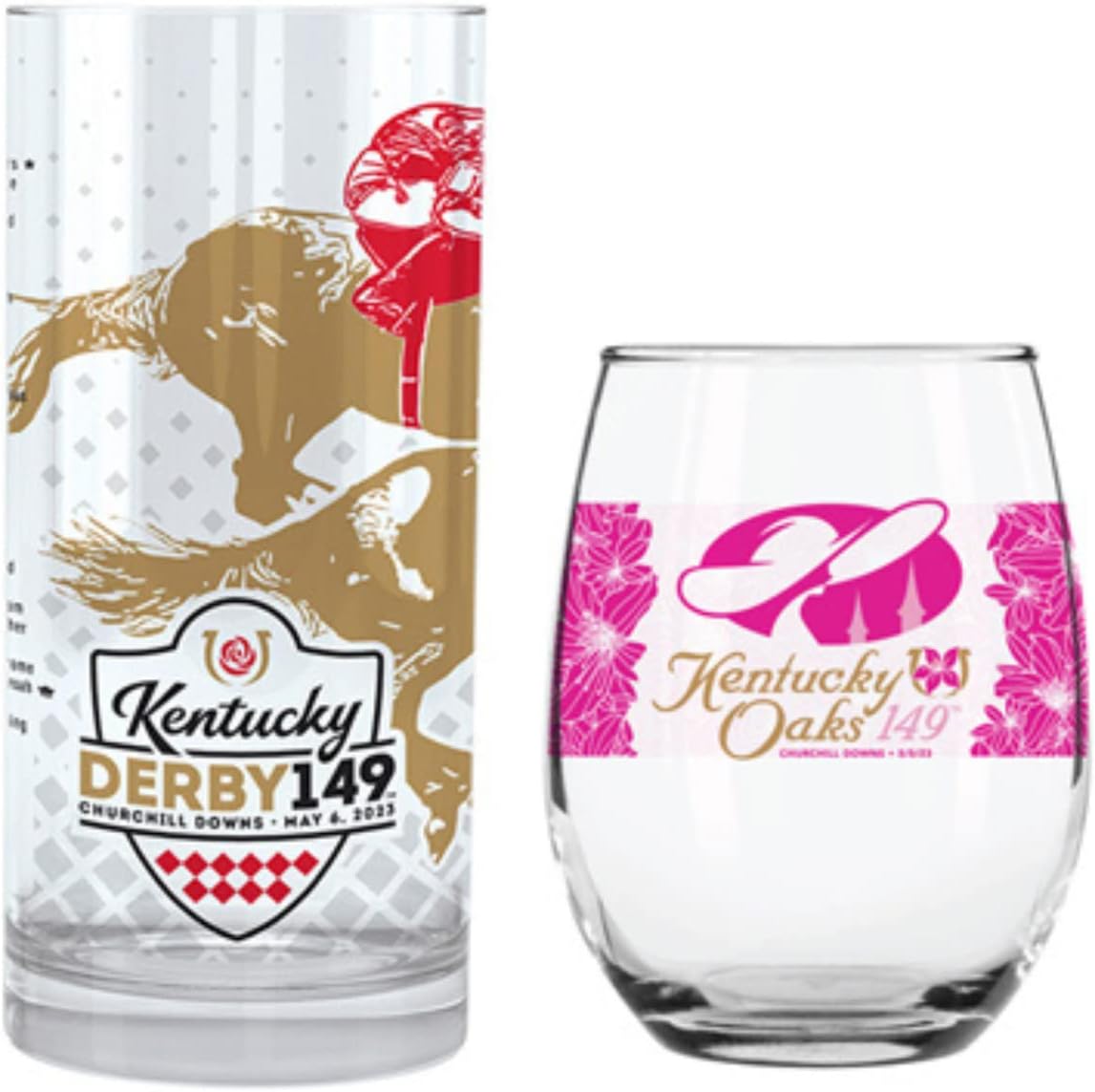 Set Oficial 149 Kentucky Derby/Oaks - 1 Vaso Mint Julep y 1 Copa de Vino