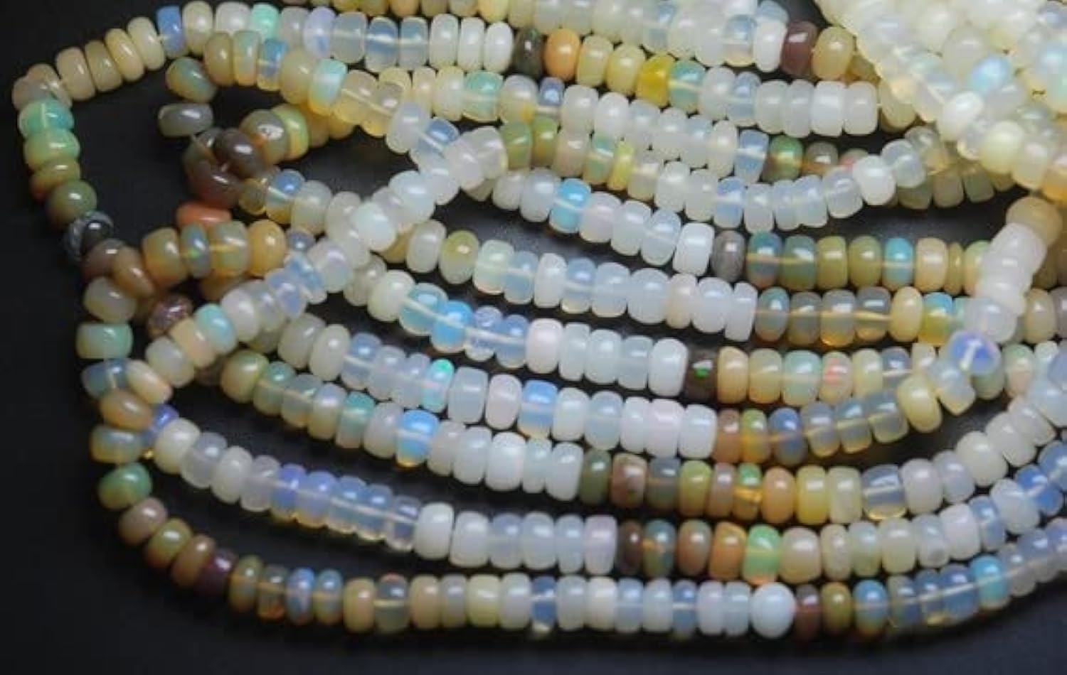 Opale éthiopienne lisse 6mm de LKBEADS, perles de prestige pour haute joaillerie
