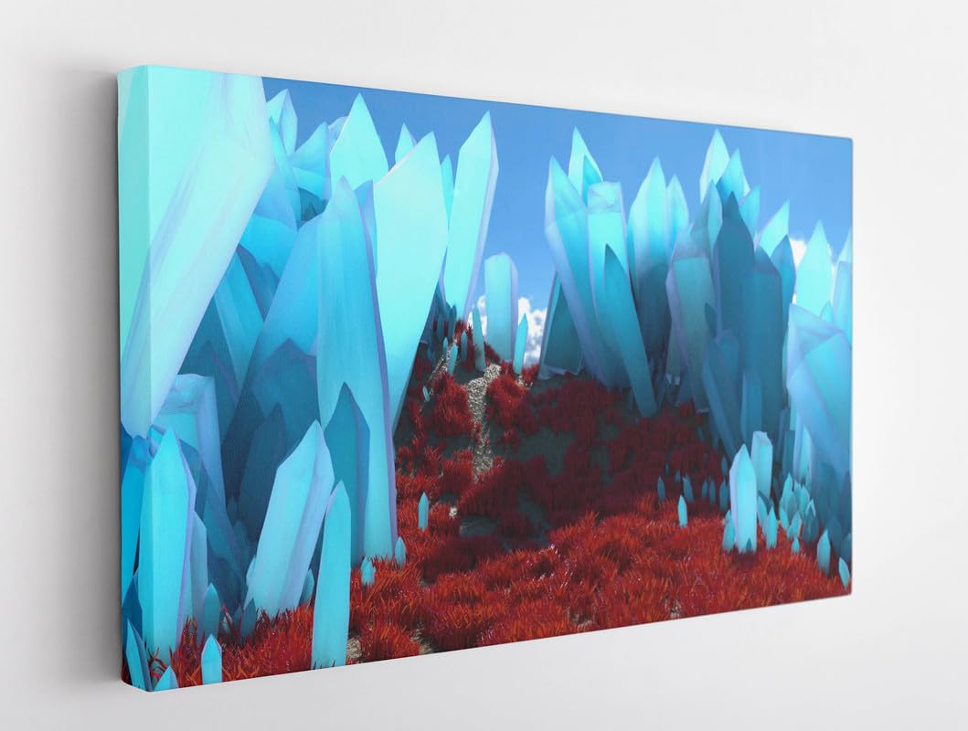 BPA® Crystals Valley Grass Canvas Wall Art Framed For Bedroom Living Room Artwork Home Décor (60x90)