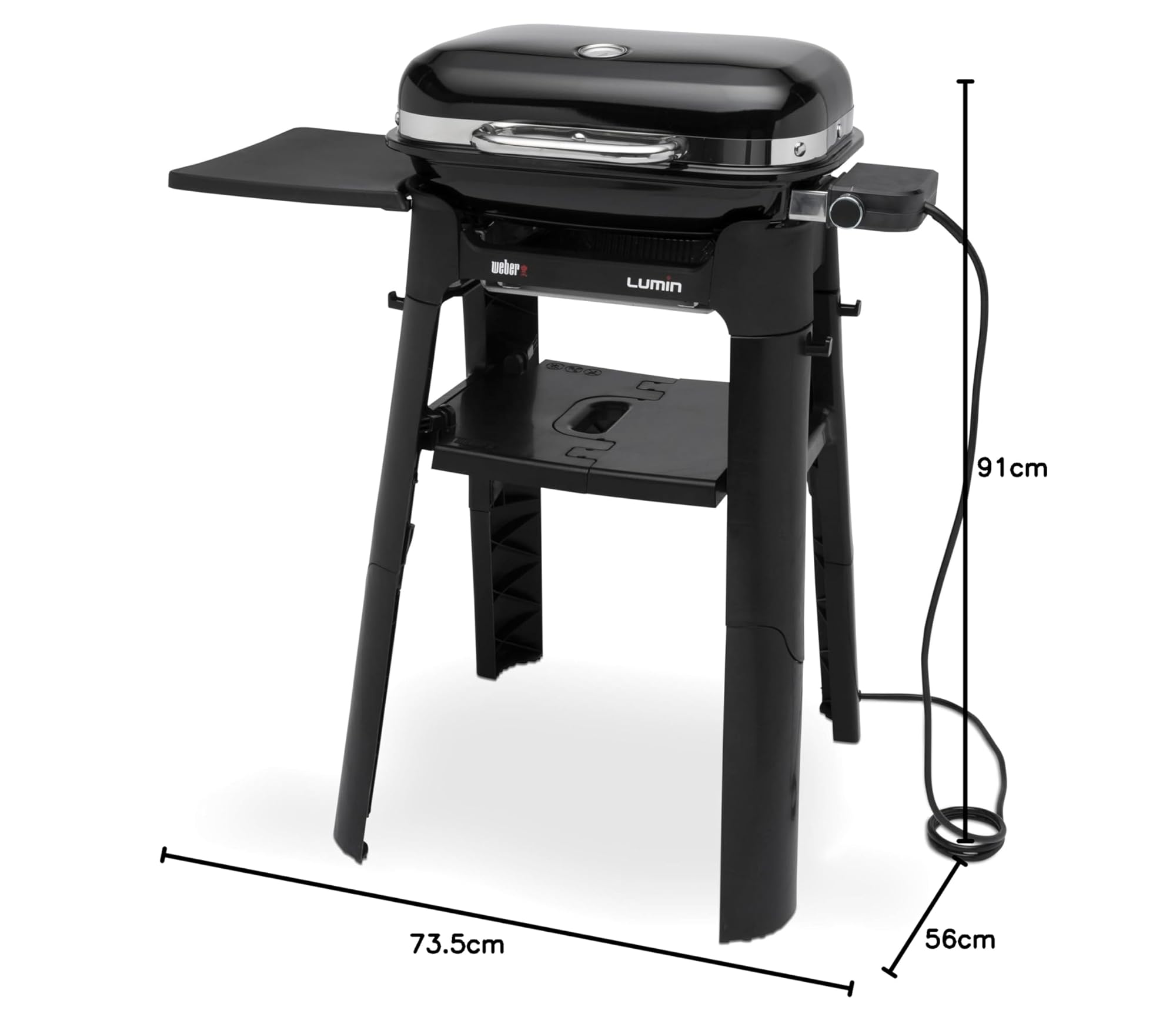Weber Lumin Compact Barbecue Elettrico con Stand 43x32cm 315°C Nero