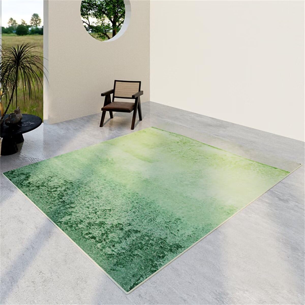 Tapis de salon vert simple 50x80cm polyvalent pour chambre de fille et bureau d'ado