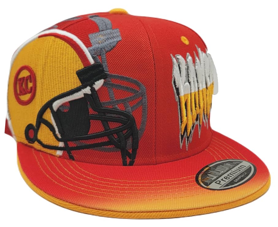 Gorra Snapback con diseño rojo y dorado miniatura 4