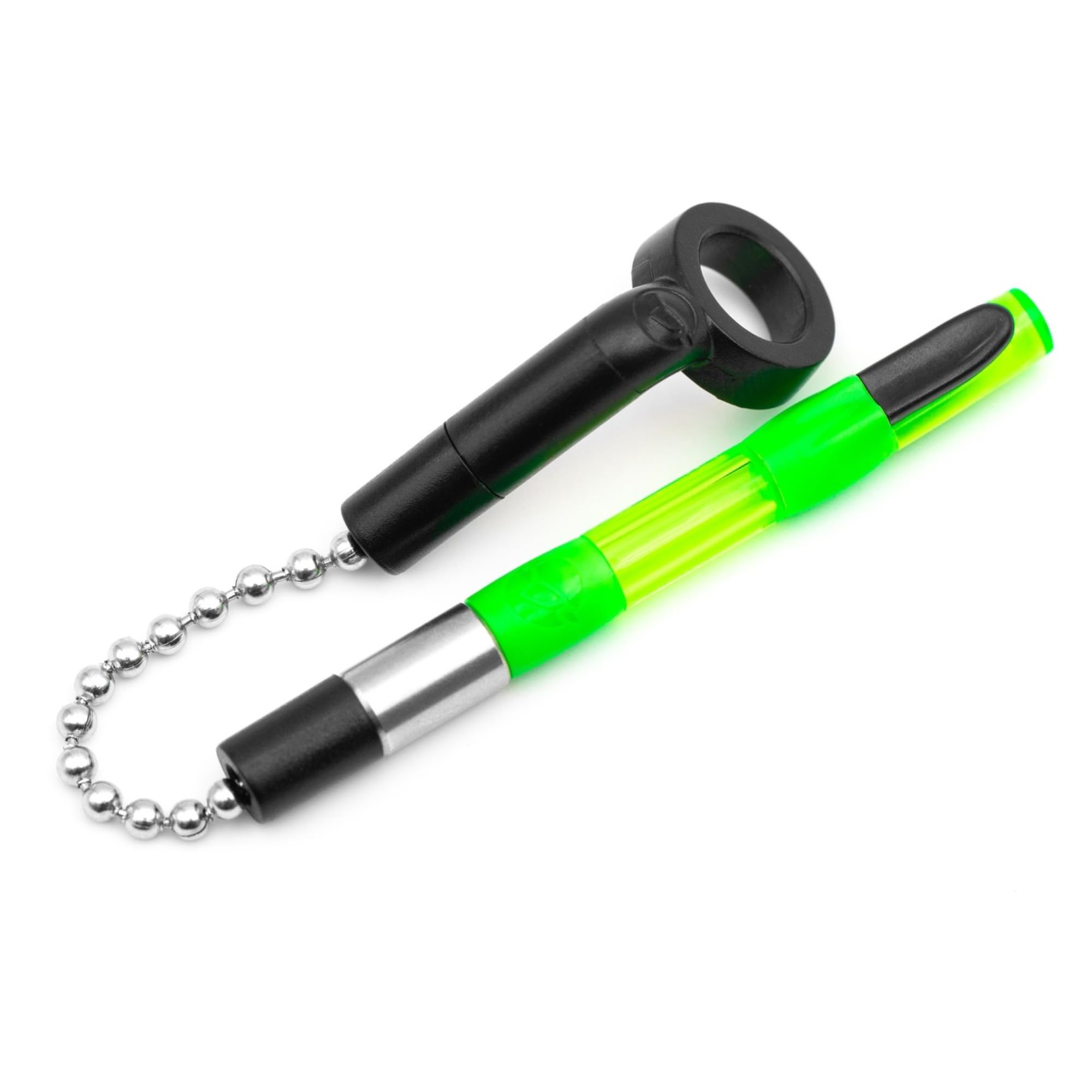 Korda Basix Mini Stow Green Carp Fishing Hanger Bobbin, Compact Bite Indicator for Tight/Slack Lines, Compatible with Most Buzzers, Adjustable Weight and Mini Isotope Ready - KBX029