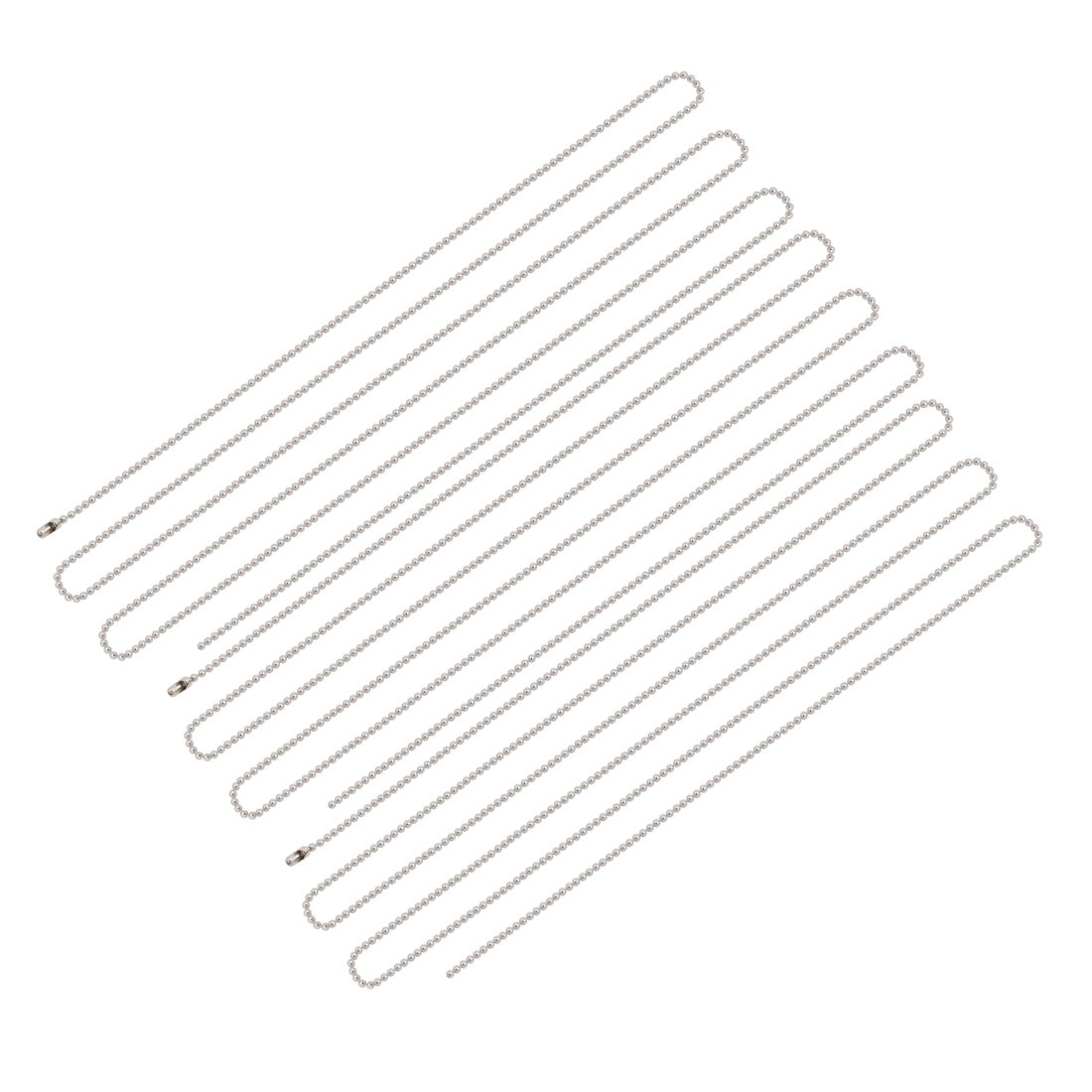 Aexit 3pcs 1.5mm Lighting fixtures and controls Dia Metal Beaded Connector Ball Key Chain 100cm Length Silver Tone