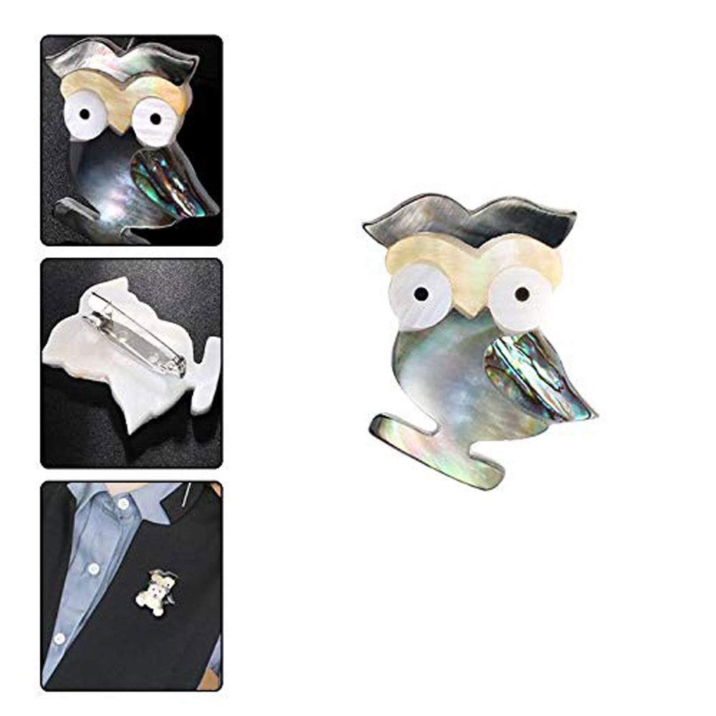 broche, Insignia decorativa for sombrero o mochila con diseño de concha búho for mujer, alfiler aleación for ropa