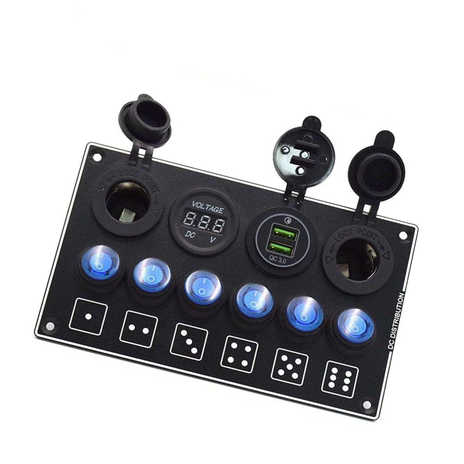 Placa de botones multiusos de 12 V y 6 puertos con enlaces de